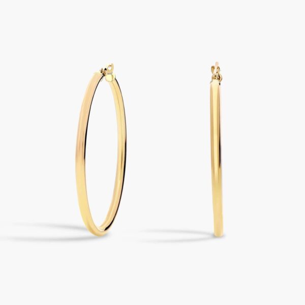 Classic Large Gold-Plated Hoops – Lightweight & Stylish - Image 2