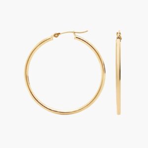 Classic Large Gold-Plated Hoops – Lightweight & Stylish