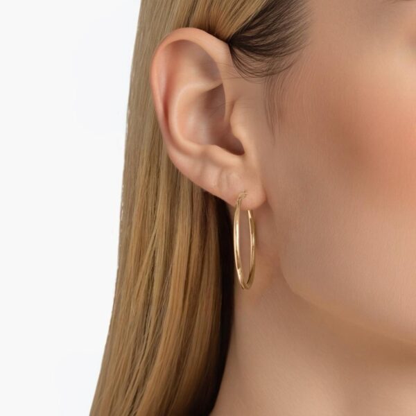 Classic Large Gold-Plated Hoops – Lightweight & Stylish - Image 4